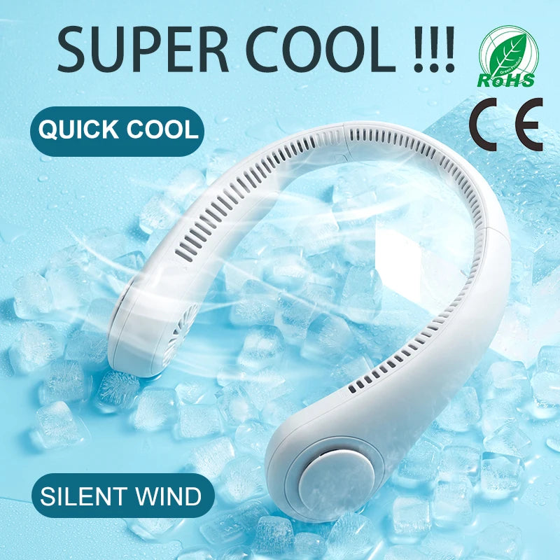 ROFAELEC 360° Bladeless Neck Fan – Ultra-Quiet & Rechargeable